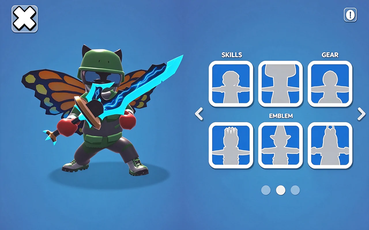 Agent gear and skills screen